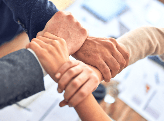 sustainability holding hands